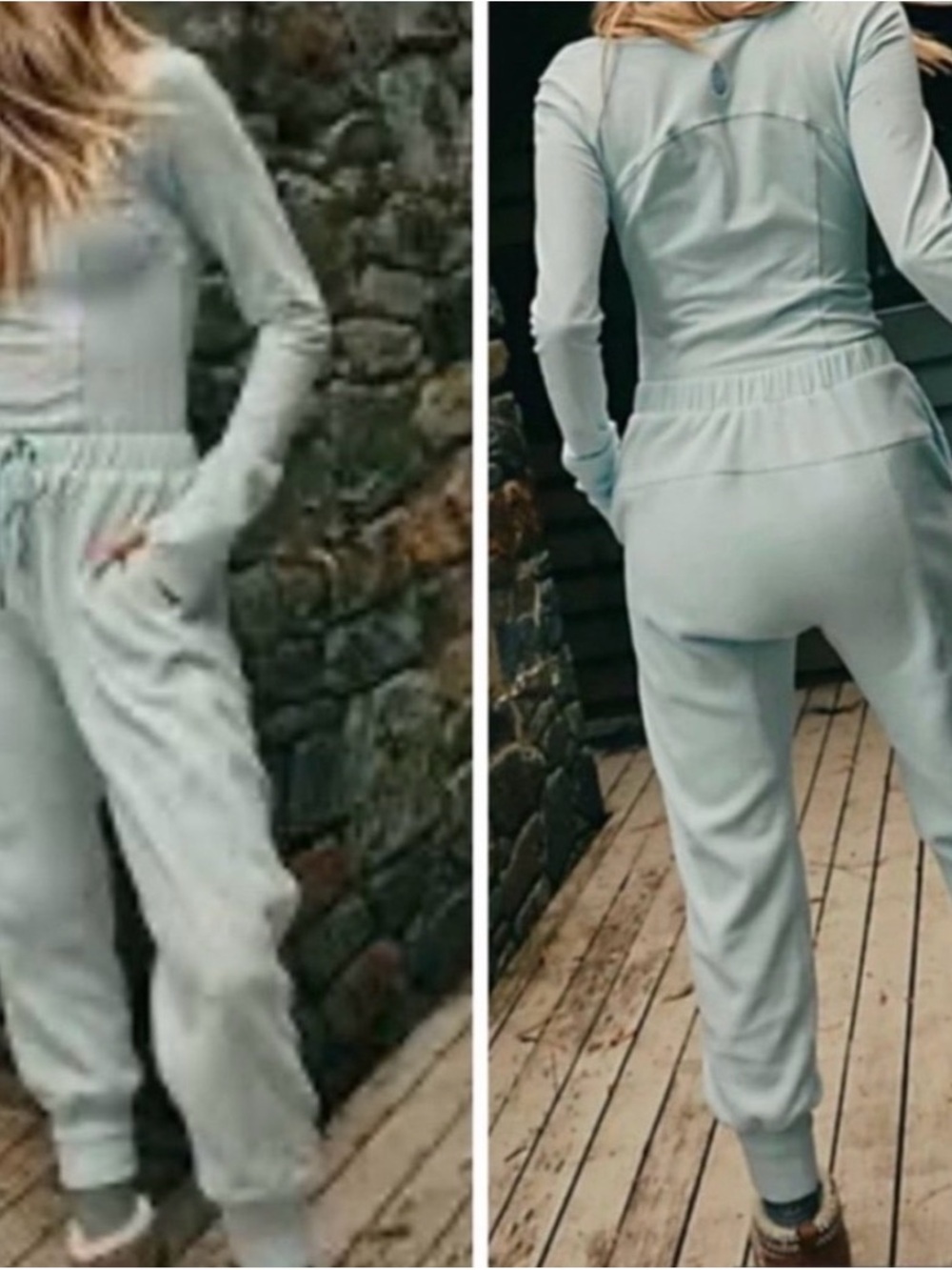 FP Movement by Free People Make it Count Pale Blue Cozy Drawstring Jogger XS - Picture 3 of 3